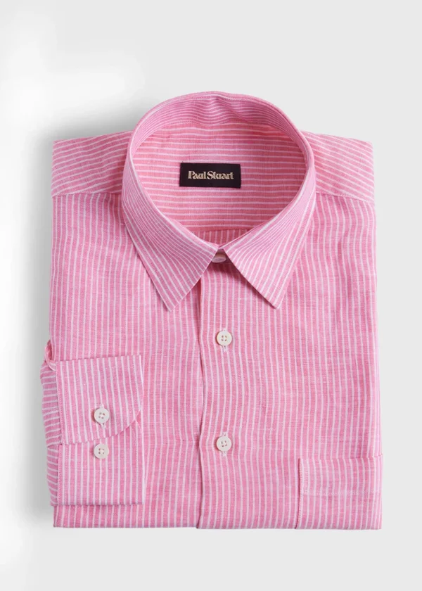 Linen Pencil Stripe Sport Shirt