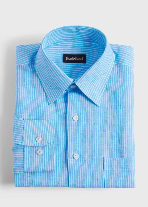 Linen Pencil Stripe Sport Shirt