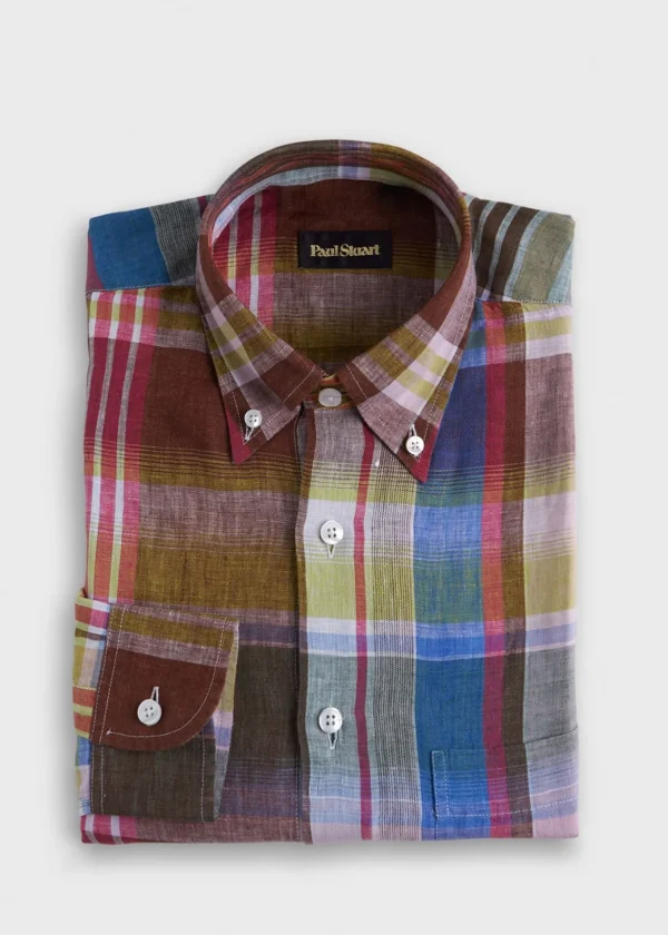 Linen Plaid Sport Shirt