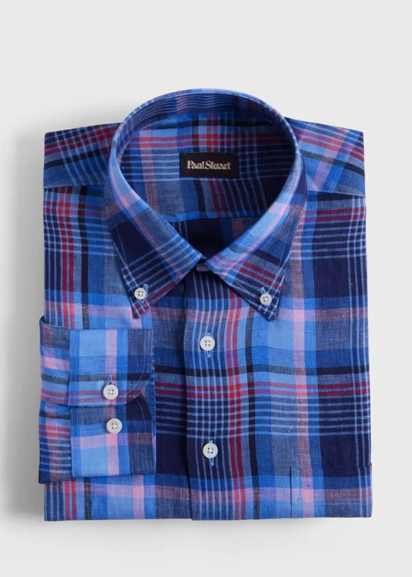 Linen Plaid Sport Shirt