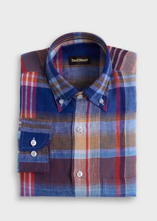 Linen Plaid Sport Shirt