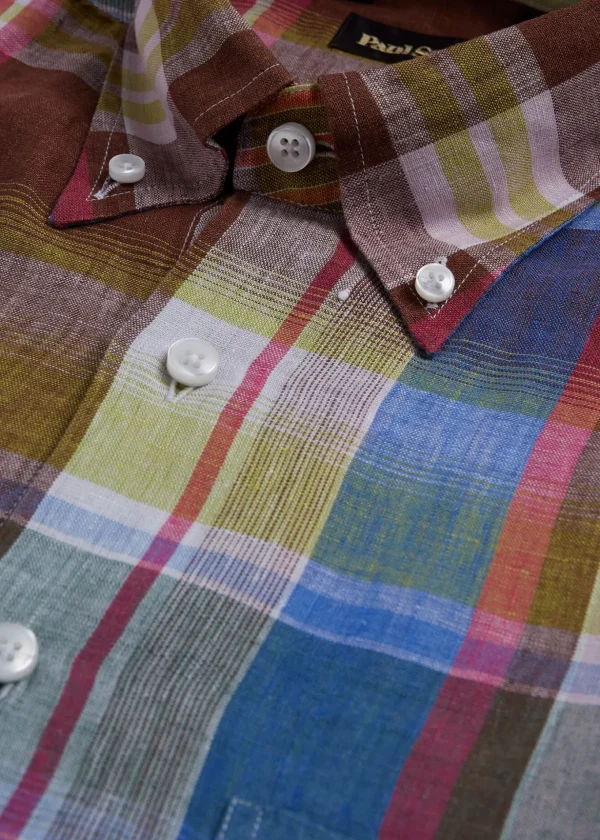 Linen Plaid Sport Shirt