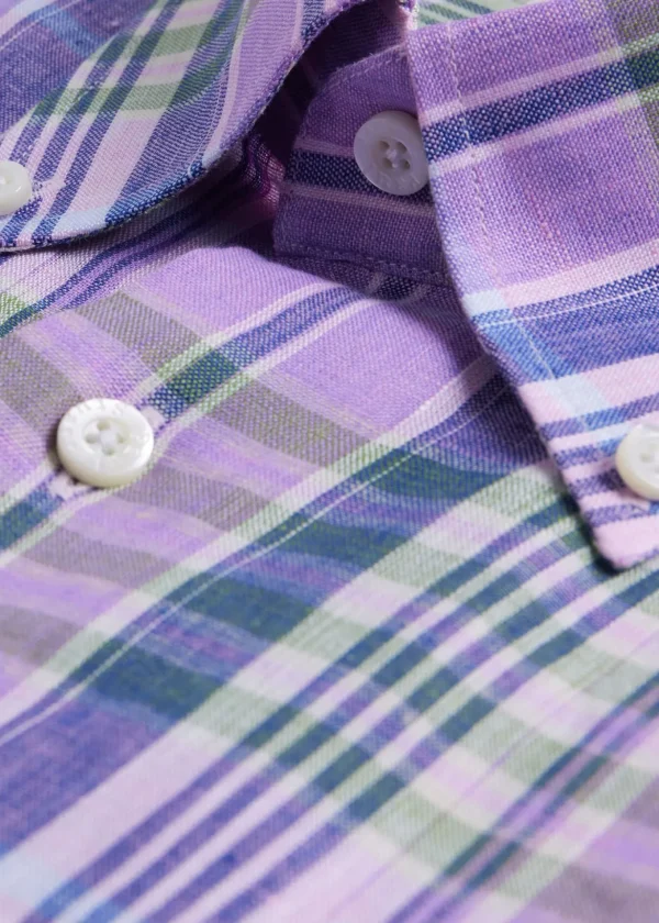 Linen Plaid Sport Shirt