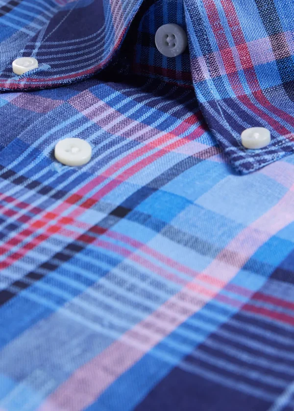 Linen Plaid Sport Shirt