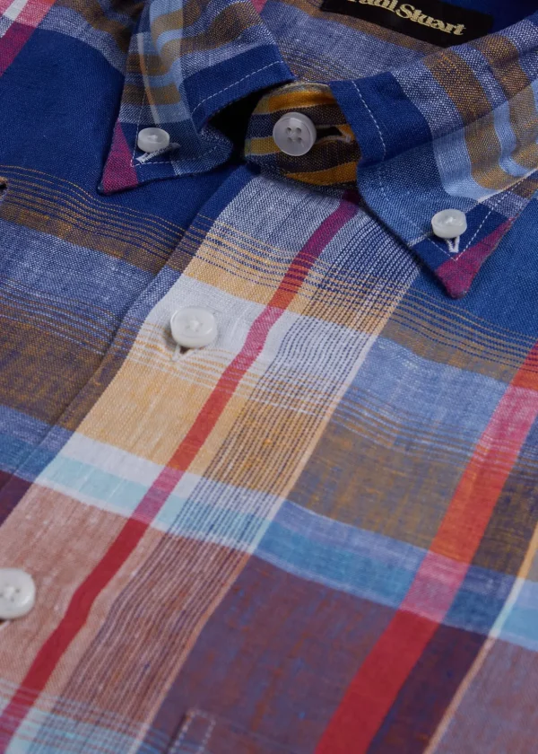 Linen Plaid Sport Shirt