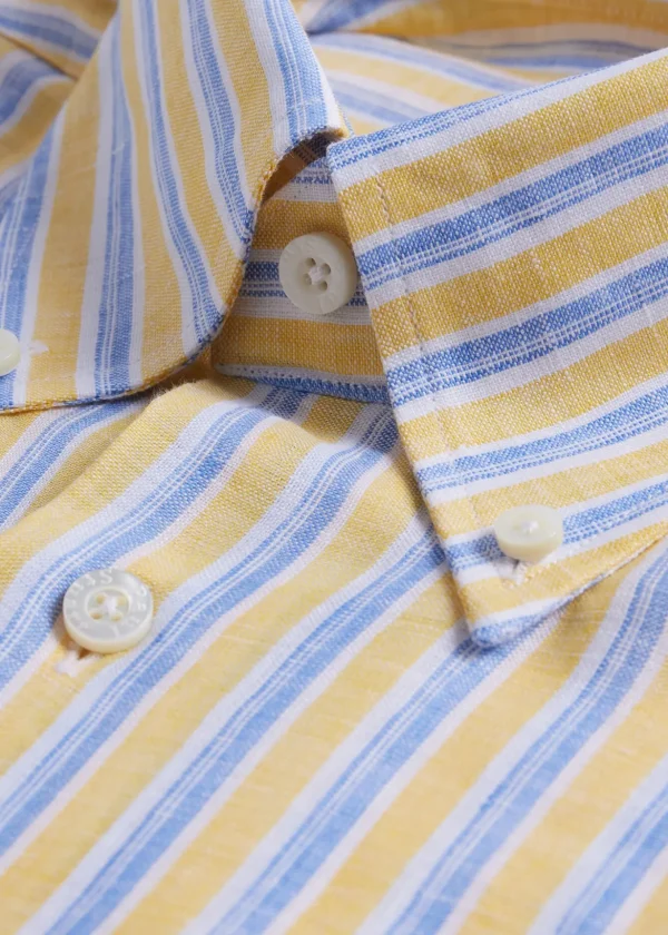 Linen Shadow Stripe Sport Shirt