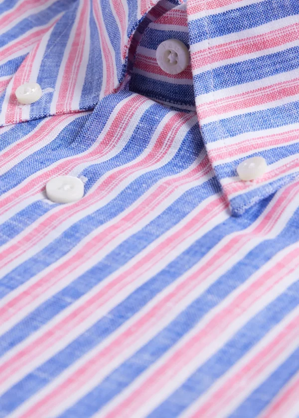 Linen Shadow Stripe Sport Shirt