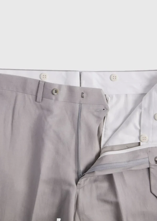 Linen/Silk Solid Dress Trouser