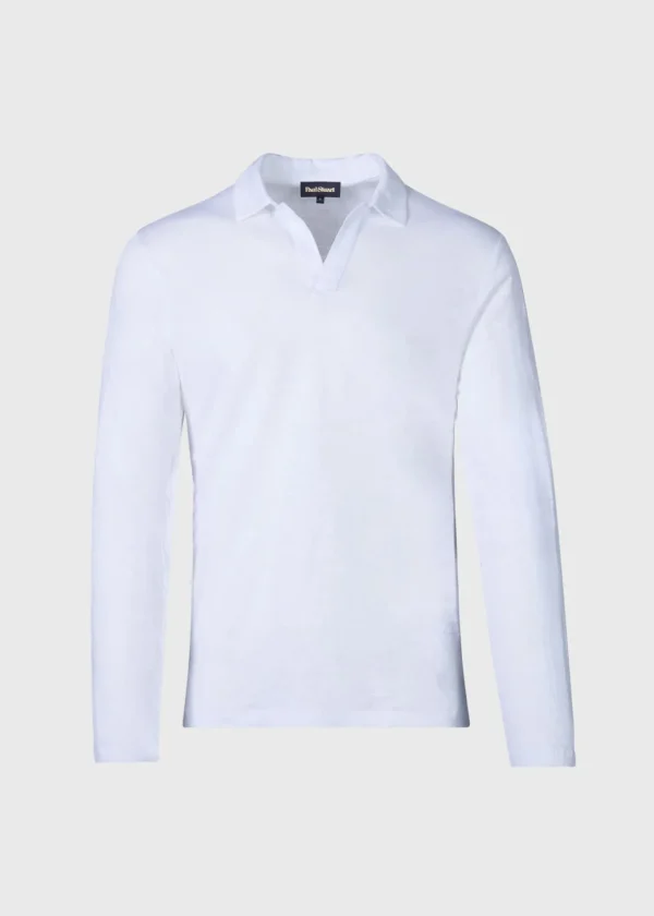 Long Sleeve Linen Polo