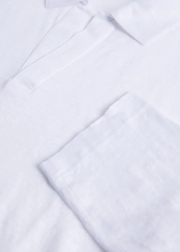 Long Sleeve Linen Polo