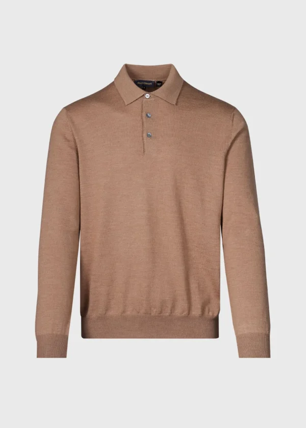 Long Sleeve Merino Wool Polo Shirt