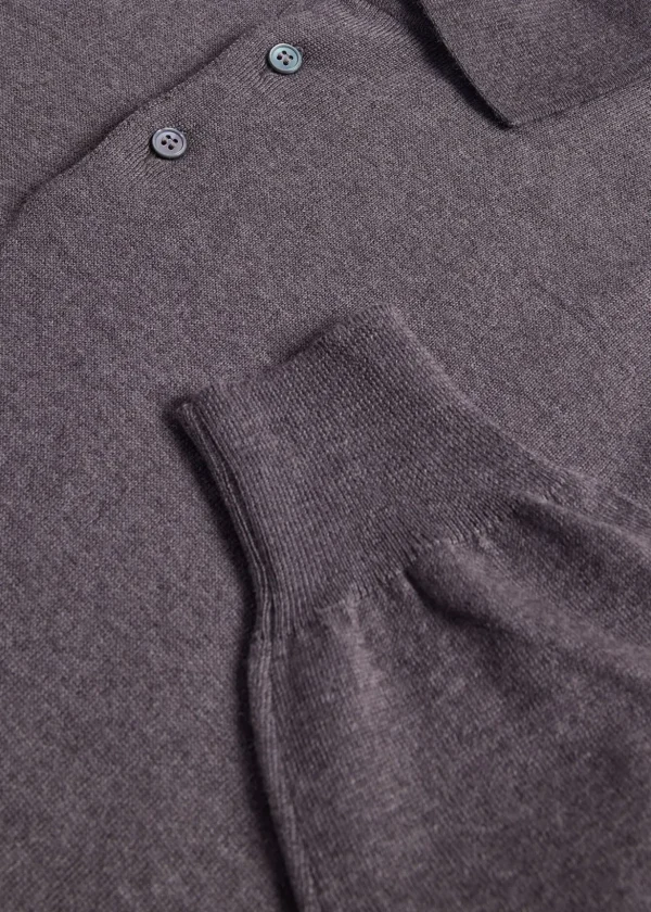 Long Sleeve Merino Wool Polo Shirt