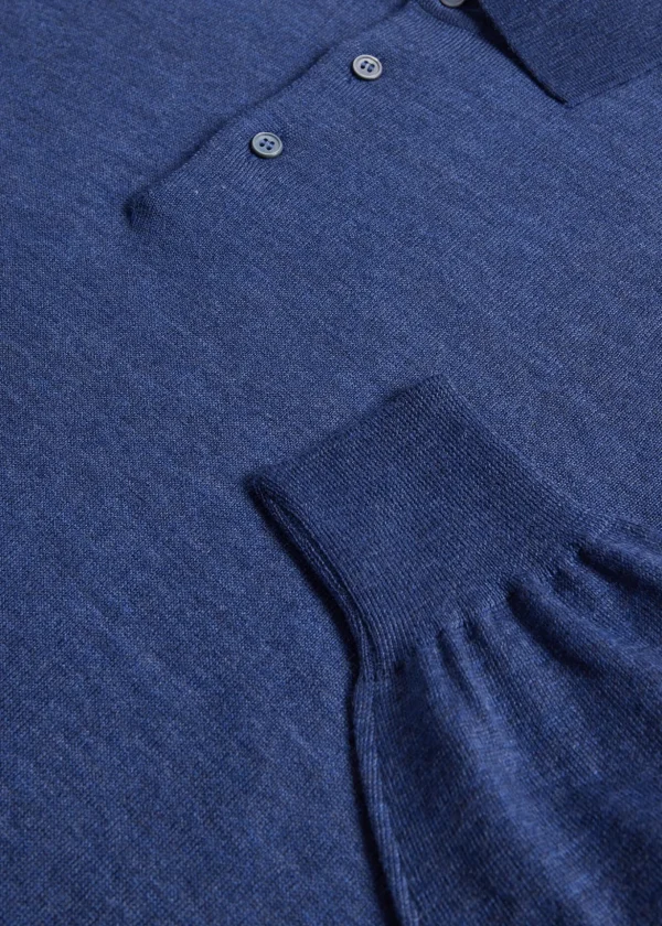 Long Sleeve Merino Wool Polo Shirt