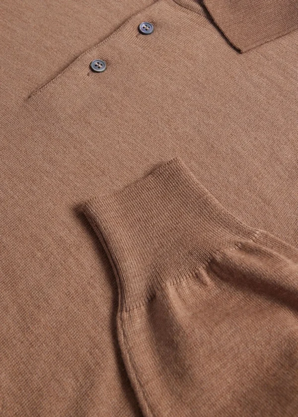 Long Sleeve Merino Wool Polo Shirt