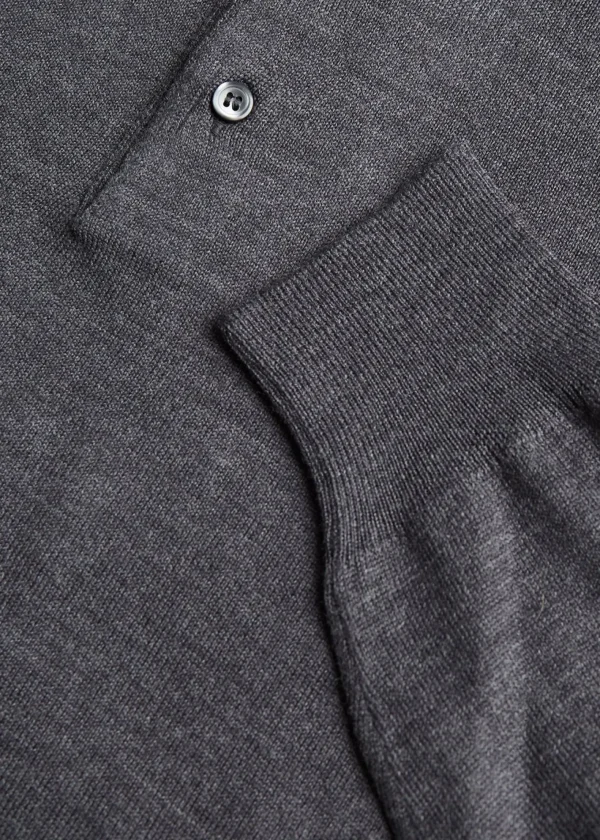 Long Sleeve Merino Wool Polo Shirt