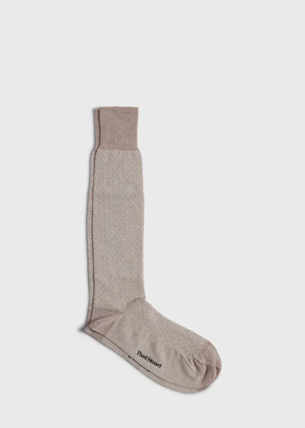 Mercerized Cotton Parquet Pattern Sock
