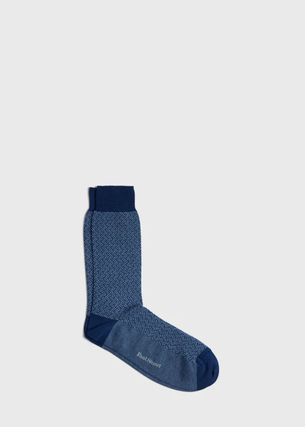 Mercerized Cotton Parquet Pattern Sock