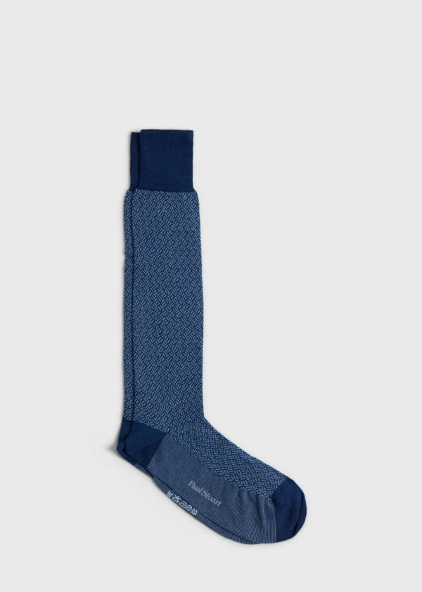 Mercerized Cotton Parquet Pattern Sock