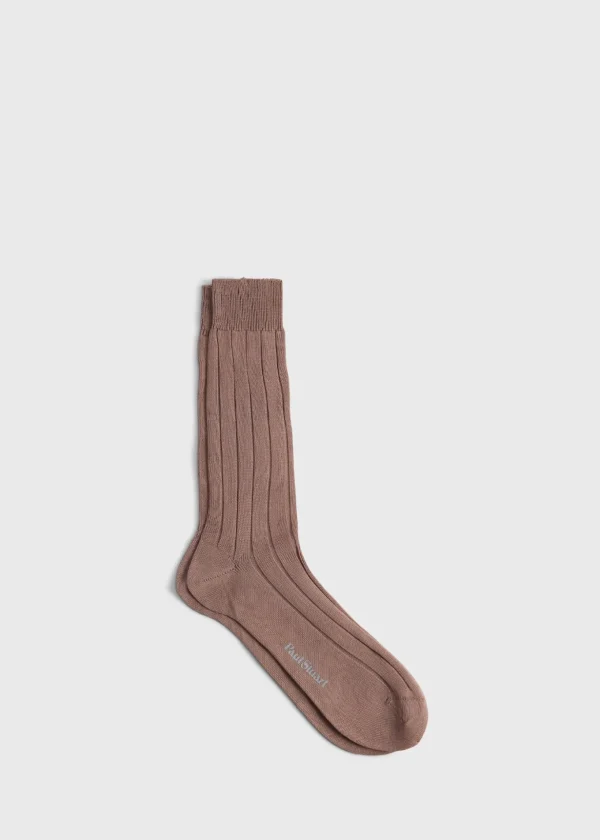 Mercerized Cotton Ribbed Sock