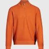 Merino Wool Rice Stitch Quarter Zip Sweater