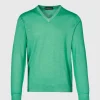 Merino Wool Watercolor V-Neck Sweater