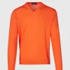Merino Wool Watercolor V-Neck Sweater