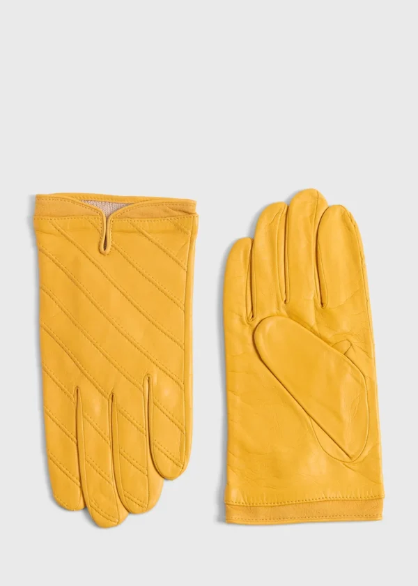 Nappa Leather Glove With Diagonal Stitching
