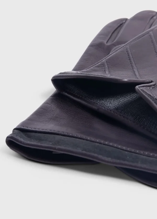 Nappa Leather Glove With Diagonal Stitching