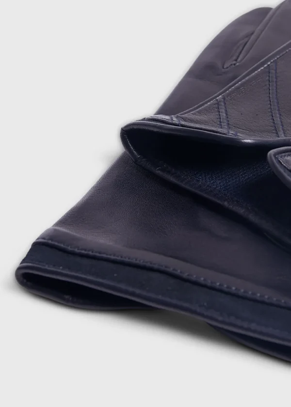 Nappa Leather Glove With Diagonal Stitching