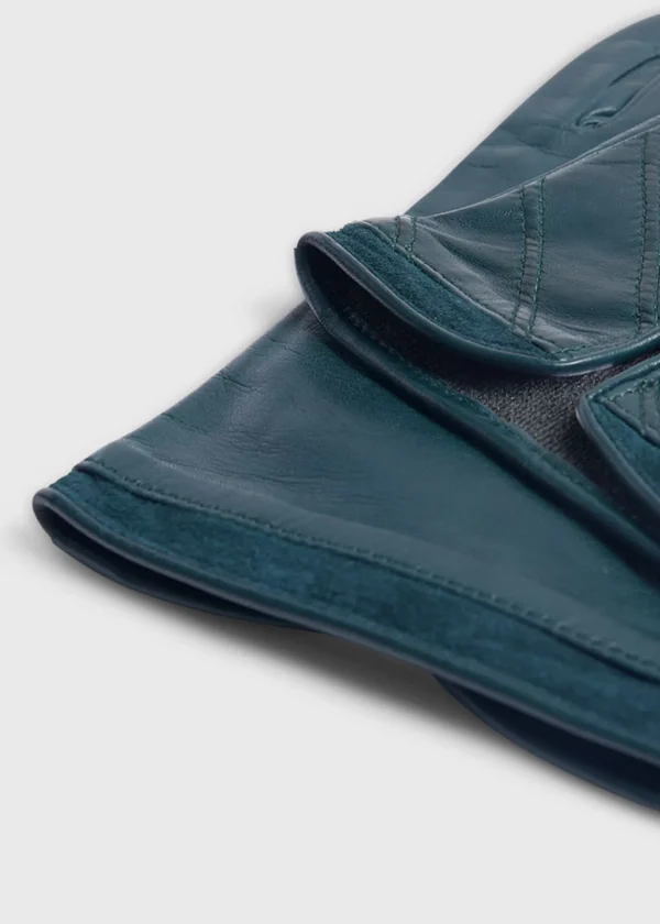 Nappa Leather Glove With Diagonal Stitching