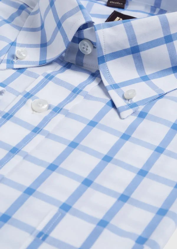 Oversized Windowpane Cotton Dress Shirt