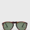 Persol® 649 Havana With Crystal Green Lens