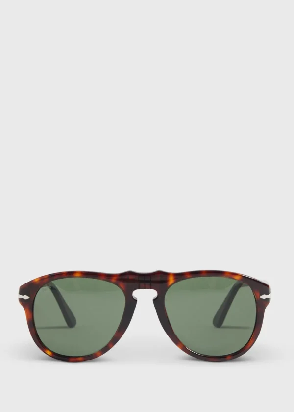 Persol® 649 Havana With Crystal Green Lens