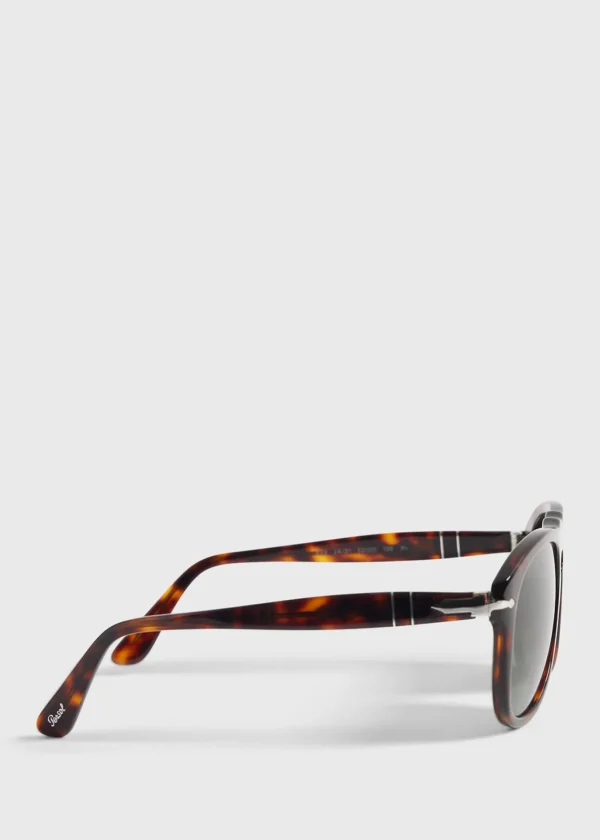 Persol® 649 Havana With Crystal Green Lens