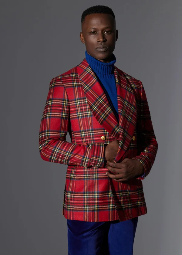 Plaid Double Breasted Dinner Jacket