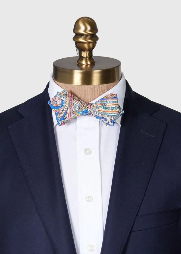 Printed Habotai Silk Paisley Bow Tie