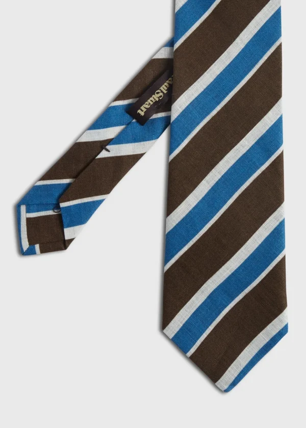 Printed Linen Three Color Stripe