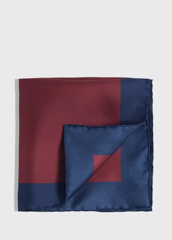 Printed Silk Color Block Pocket Square