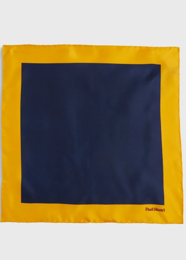 Printed Silk Color Block Pocket Square