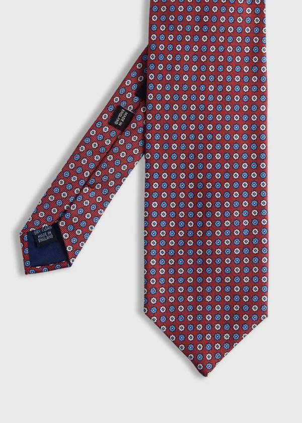 Printed Silk Floral Medallion Tie