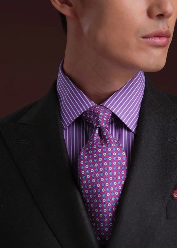 Printed Silk Floral Medallion Tie