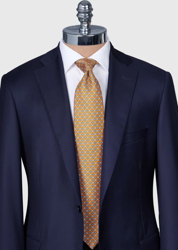 Printed Silk Floral Medallion Tie
