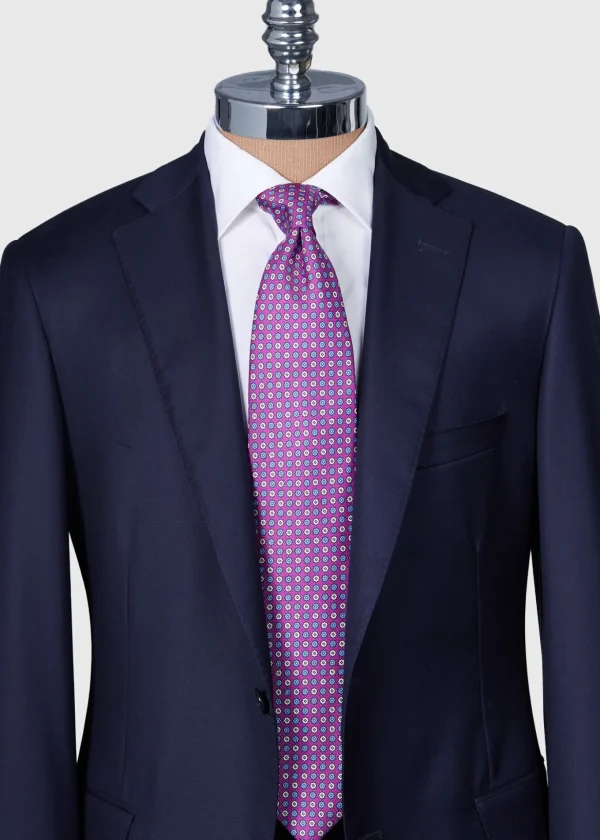 Printed Silk Floral Medallion Tie