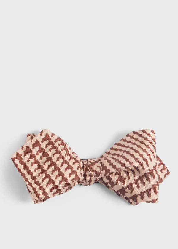 Printed Silk Glen Plaid Bow Tie