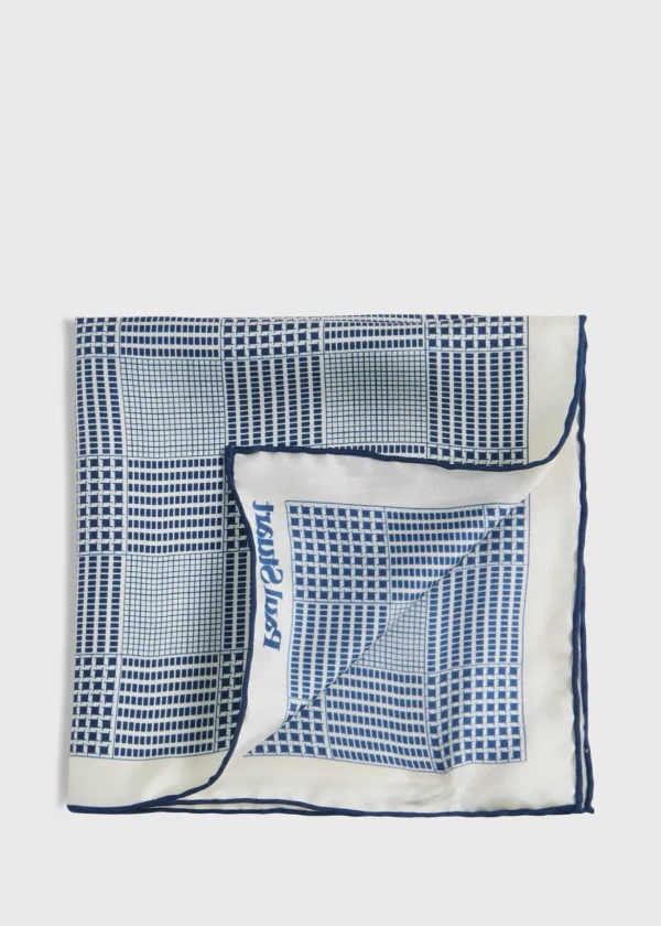 Printed Silk Glen Plaid Pocket Square