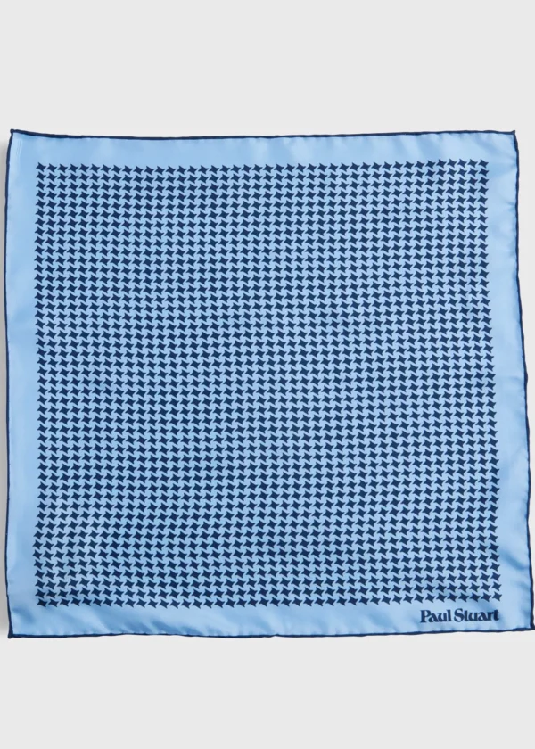 Printed Silk Houndstooth Pocket Square