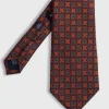 Printed Silk Madder Medallion Tie