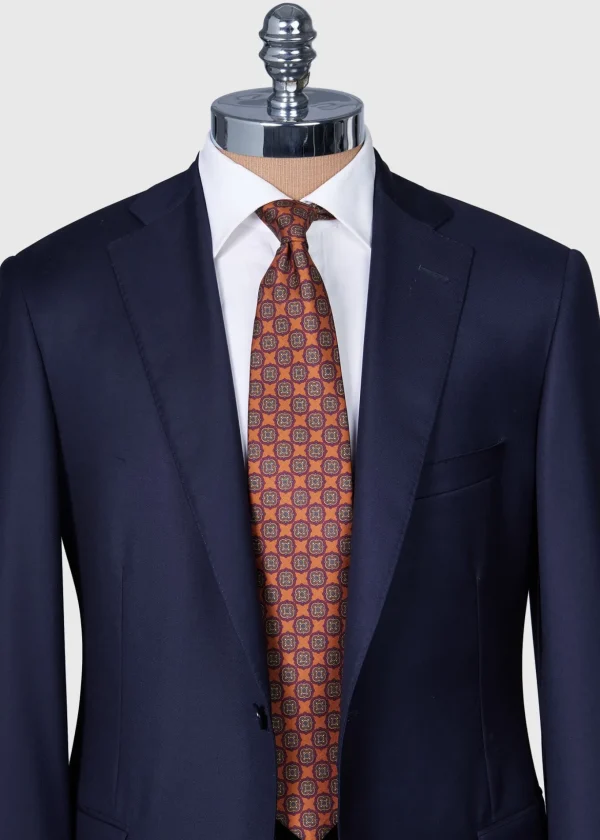 Printed Silk Madder Medallion Tie