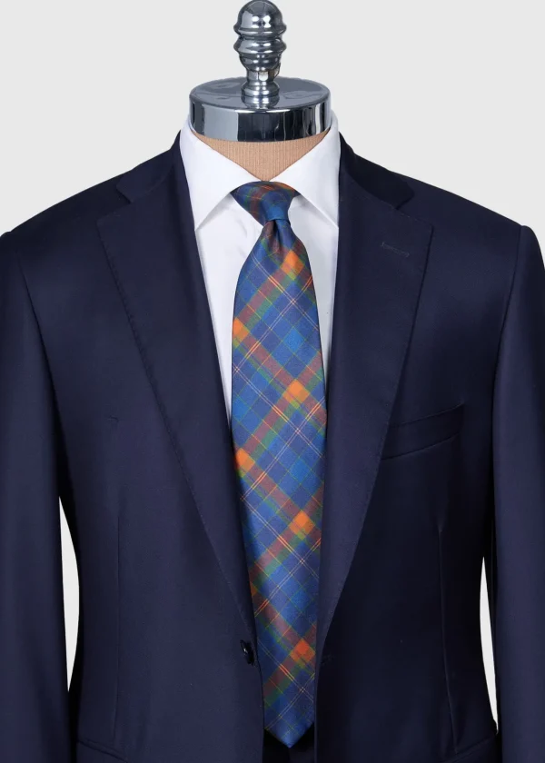 Printed Silk Madder Plaid Tie