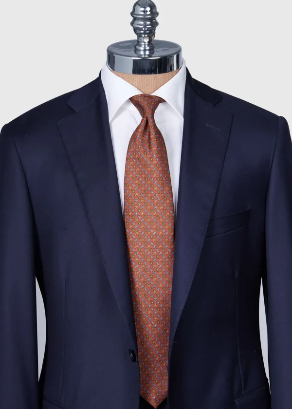 Printed Silk Madder Tossed Pine Tie